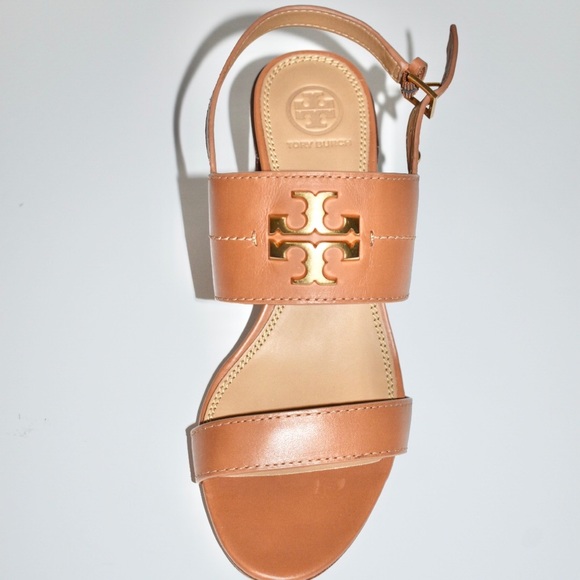 TORY BURCH EVERLY 65 MM SANDALS ROYAL TAN LEATHER - Picture 7 of 11